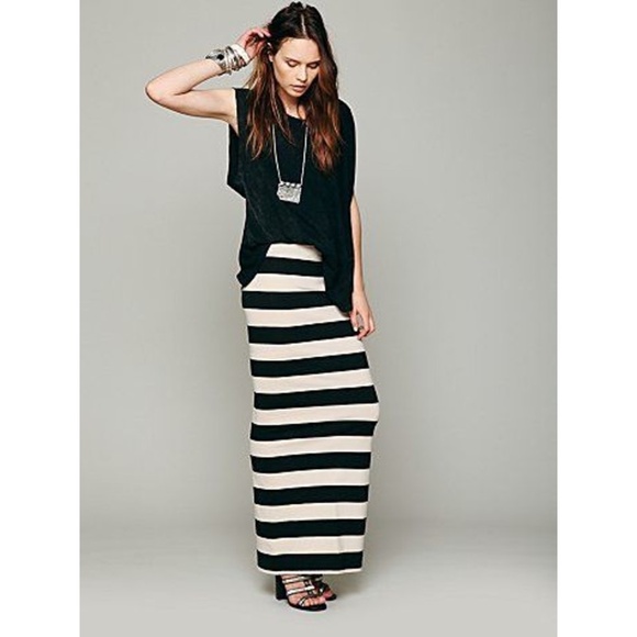 Free People Rugby Stripe Maxi Skirt - Picture 1 of 5
